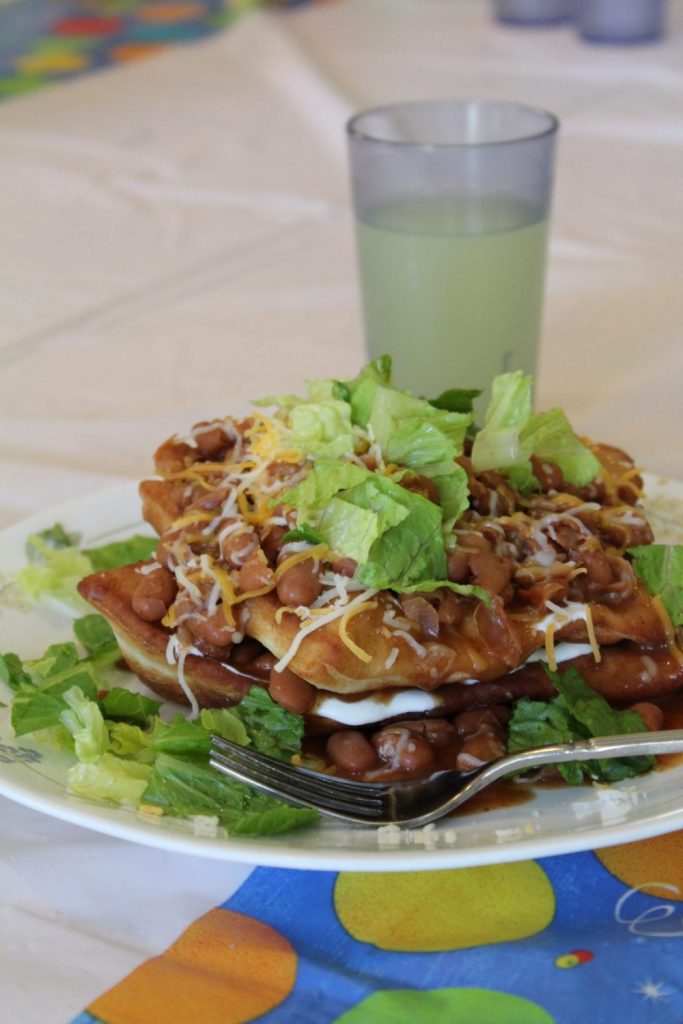 Family gatherings often center around good food! Some foods are so loved that they become family traditions. Such is the case for Navajo Tacos in our family! Savor the hearty chili, the satisfying fry bread, and all the flavorful toppings. Mmmm... 