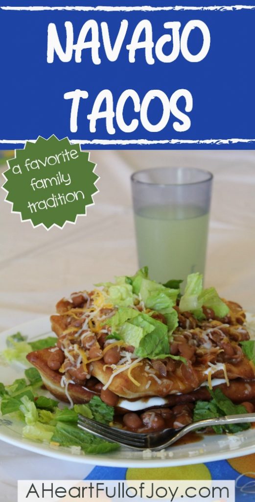Family gatherings often center around good food! Some foods are so loved that they become family traditions. Such is the case for Navajo Tacos in our family! Savor the hearty chili, the satisfying fry bread, and all the flavorful toppings. Mmmm... 
