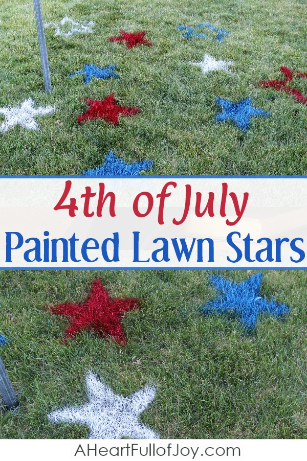 4th of July outdoor decoration painted lawn stars