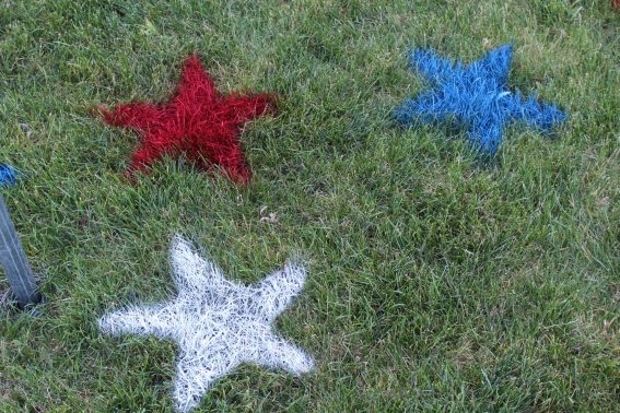 4th of July painted lawn stars outdoor decoration