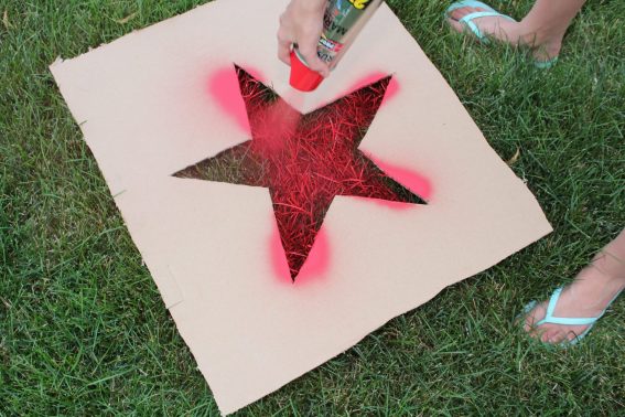 4th of July painted lawn stars outdoor decorations