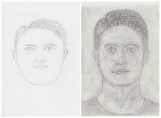 15 year old son's before and after drawings with Drawing on the Right Side of the Brain